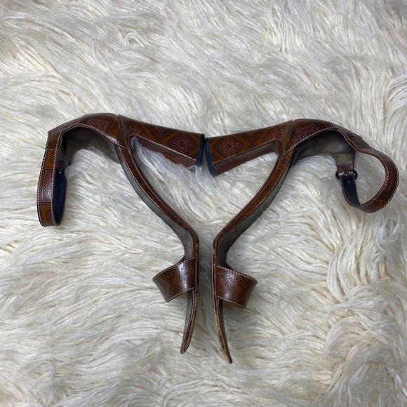 Authentic Prada Black Brown Embroidered Ankle Strap Platform - Picture 9 of 11